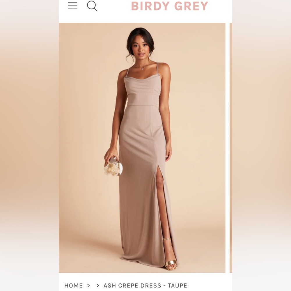 Bridesmaids Dress - Ash Crepe Dress in Taupe from Birdy Grey